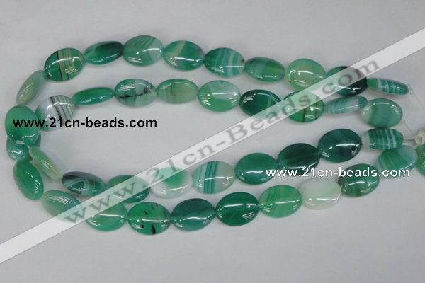 CAG1265 15.5 inches 13*18mm oval line agate gemstone beads