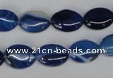 CAG1272 15.5 inches 10*14mm oval line agate gemstone beads