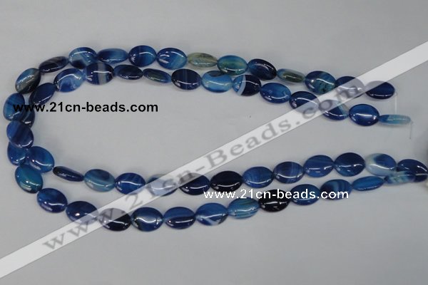 CAG1272 15.5 inches 10*14mm oval line agate gemstone beads