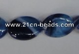 CAG1275 15.5 inches 15*20mm oval line agate gemstone beads