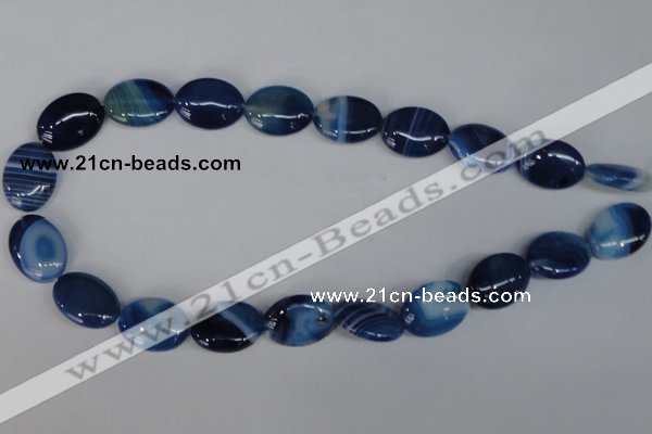 CAG1275 15.5 inches 15*20mm oval line agate gemstone beads