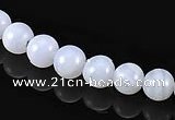 CAG128 6mm smooth round blue lace agate gemstone beads wholesale