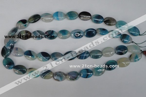 CAG1291 15.5 inches 13*18mm oval line agate gemstone beads