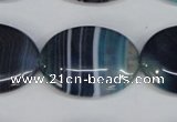 CAG1293 15.5 inches 22*30mm oval line agate gemstone beads