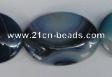 CAG1294 15.5 inches 25*35mm oval line agate gemstone beads
