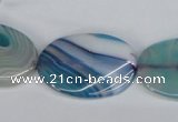 CAG1295 15.5 inches 20*30mm twisted oval line agate gemstone beads
