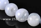 CAG130 12mm round blue lace agate gemstone beads Wholesale