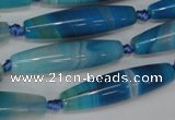 CAG1303 15.5 inches 10*38mm rice line agate gemstone beads