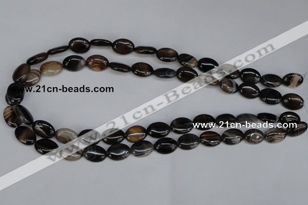 CAG1312 15.5 inches 10*14mm oval line agate gemstone beads