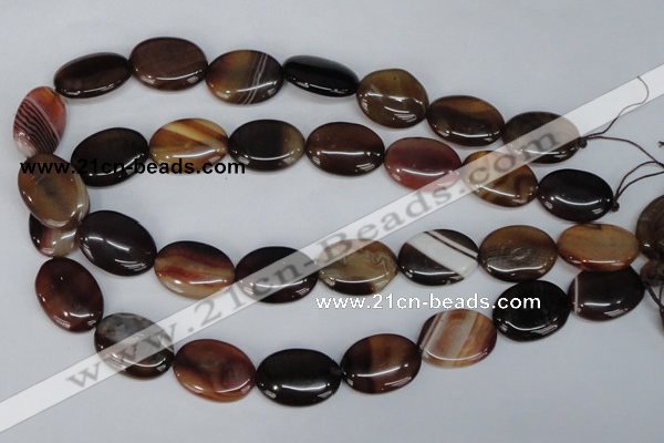 CAG1316 15.5 inches 18*25mm oval line agate gemstone beads