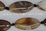 CAG1320 15.5 inches 15*30mm marquise line agate gemstone beads