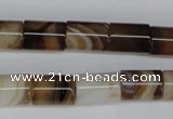 CAG1333 15.5 inches 10*14mm tube line agate gemstone beads