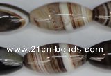 CAG1336 15.5 inches 15*30mm rice line agate gemstone beads