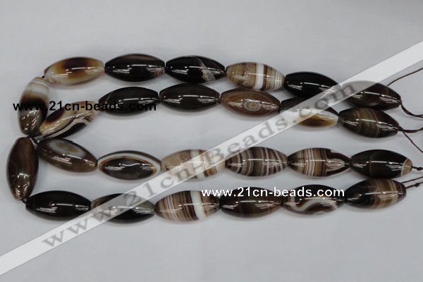 CAG1336 15.5 inches 15*30mm rice line agate gemstone beads