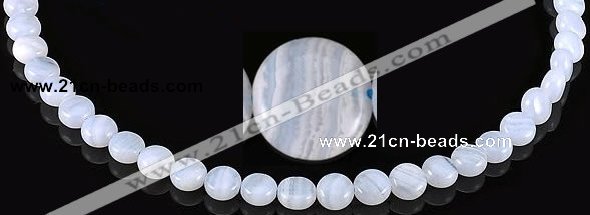 CAG134 5*8mm coin blue lace agate gemstone beads Wholesale