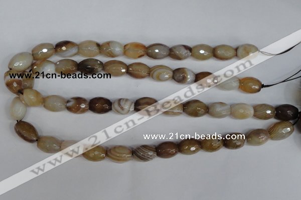 CAG1341 15.5 inches 12*16mm faceted rice line agate gemstone beads