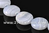 CAG135 coin 6*14mm blue lace agate gemstone beads Wholesale