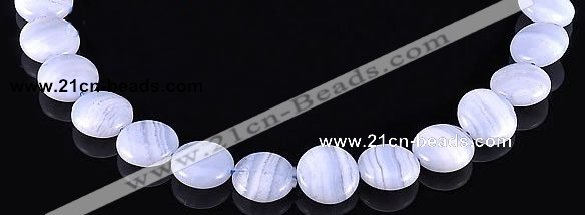 CAG136 coin shape blue lace agate 7*16mm gemstone bead Wholesale