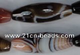 CAG1362 15.5 inches 13*38mm faceted rice line agate gemstone beads