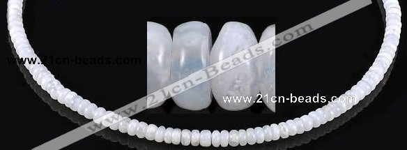 CAG137 3*5mm rondelle blue lace agate gemstone beads Wholesale