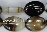 CAG1375 15.5 inches 18*25mm oval line agate gemstone beads