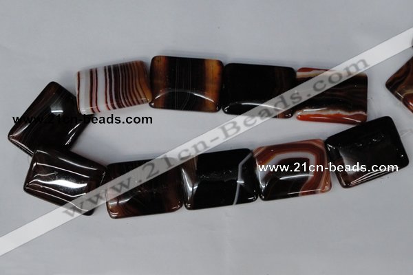 CAG1398 15.5 inches 30*40mm rectangle line agate gemstone beads