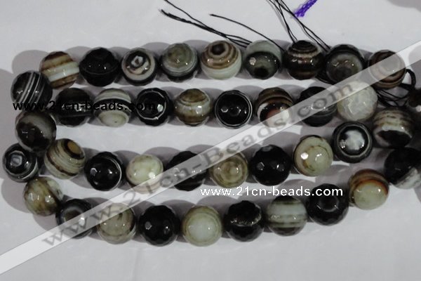 CAG1409 15.5 inches 20mm faceted round line agate gemstone beads