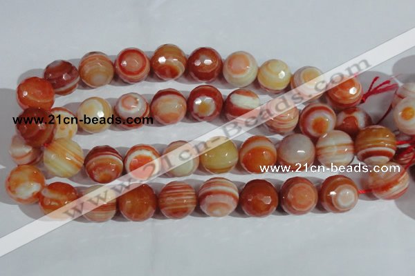 CAG1410 15.5 inches 20mm faceted round line agate gemstone beads