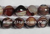 CAG1415 15.5 inches 12mm faceted round line agate gemstone beads