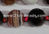 CAG1418 15.5 inches 20mm faceted round line agate gemstone beads