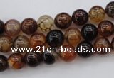 CAG1440 15.5 inches 8mm round dragon veins agate beads