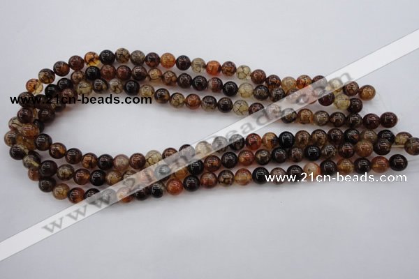 CAG1440 15.5 inches 8mm round dragon veins agate beads