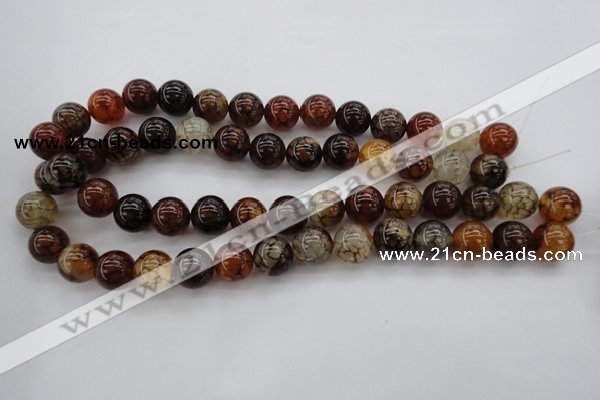 CAG1442 15.5 inches 14mm round dragon veins agate beads