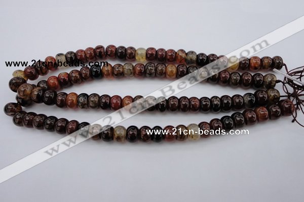 CAG1444 15.5 inches 8*12mm rondelle dragon veins agate beads