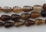 CAG1445 15.5 inches 8*12mm teardrop dragon veins agate beads