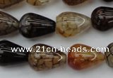 CAG1449 15.5 inches 13*18mm teardrop dragon veins agate beads