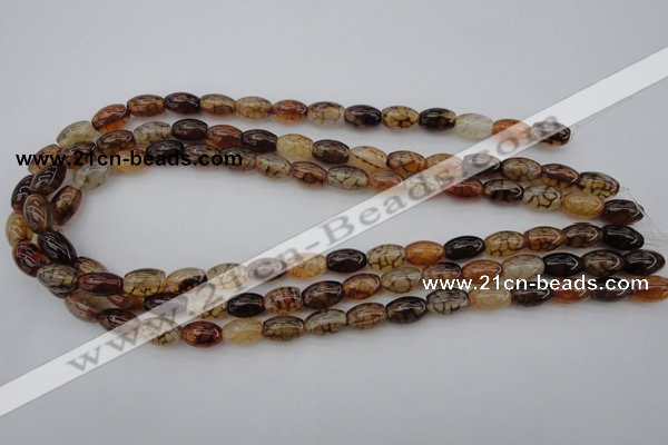 CAG1451 15.5 inches 8*12mm rice dragon veins agate beads