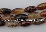 CAG1452 15.5 inches 6*16mm rice dragon veins agate beads