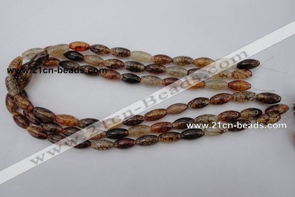 CAG1452 15.5 inches 6*16mm rice dragon veins agate beads