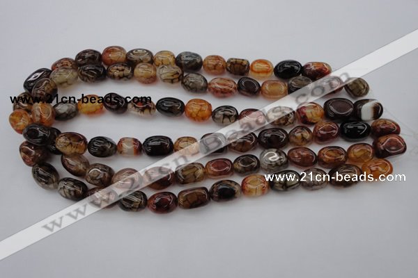 CAG1456 15.5 inches 10*15mm nuggets dragon veins agate beads