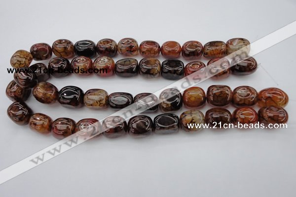 CAG1457 15.5 inches 13*18mm nuggets dragon veins agate beads