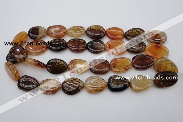 CAG1459 15.5 inches 18*25mm freeform dragon veins agate beads