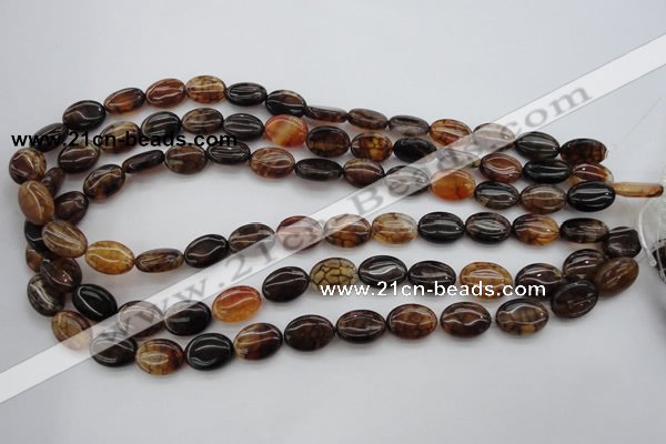 CAG1463 15.5 inches 10*14mm oval dragon veins agate beads