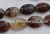 CAG1465 15.5 inches 13*18mm oval dragon veins agate beads