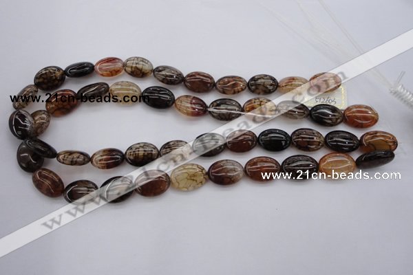 CAG1465 15.5 inches 13*18mm oval dragon veins agate beads