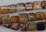 CAG1471 15.5 inches 10*10mm square dragon veins agate beads