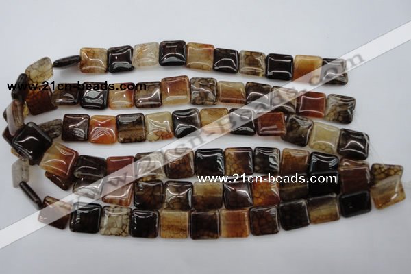 CAG1472 15.5 inches 15*15mm square dragon veins agate beads