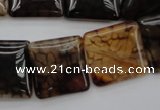 CAG1474 15.5 inches 20*20mm square dragon veins agate beads