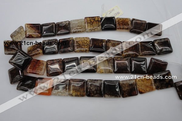 CAG1474 15.5 inches 20*20mm square dragon veins agate beads