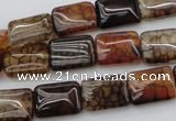 CAG1479 15.5 inches 10*14mm rectangle dragon veins agate beads